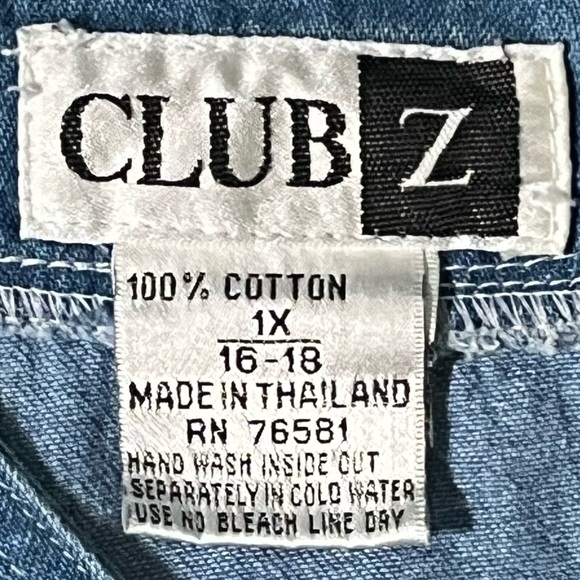 Club Z Vintage 80's Artsy Embellished Denim Short Sleeve bedazzled Denim shirt - Picture 9 of 9